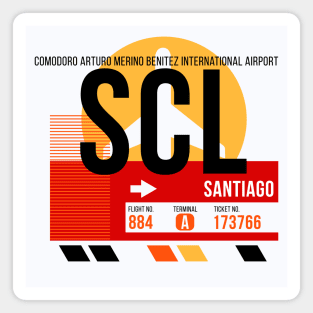 Santiago (SCL) Airport // Sunset Baggage Tag Magnet